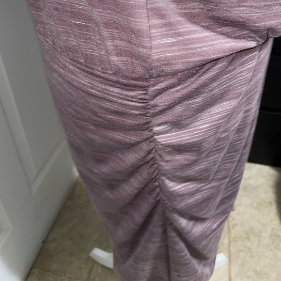 NWT Athleta Beyond Soft Avenues Purple Midi Ruched Long Sleeve Dress Size M - Picture 9 of 11